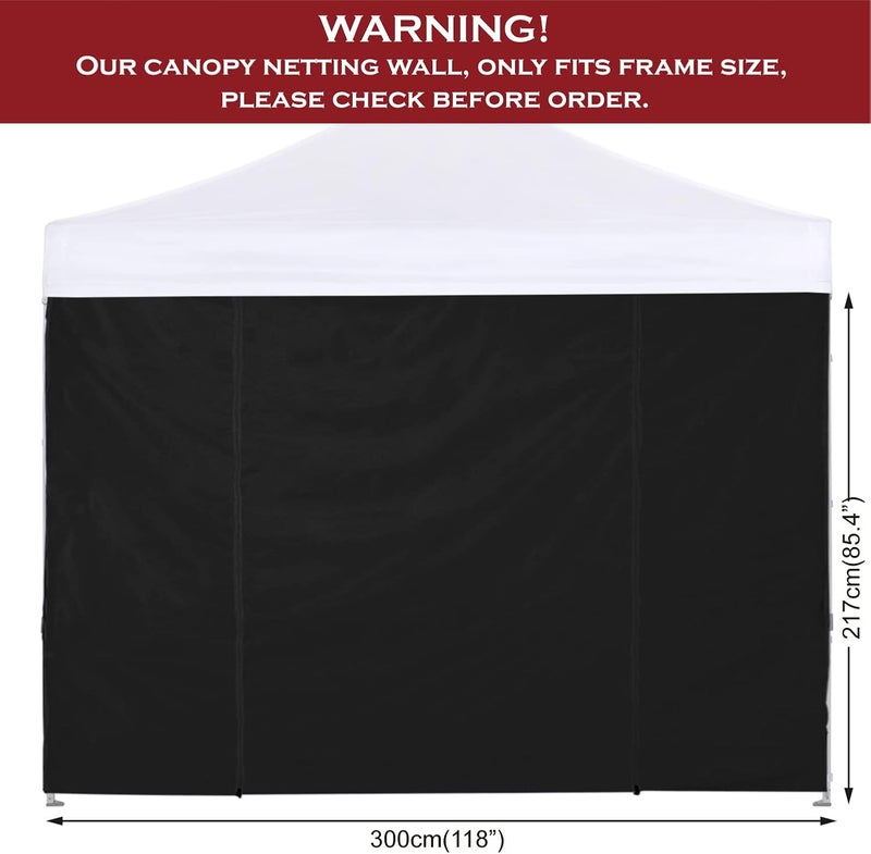 COOSHADE Instant SunWall 10x10 SideWall for Pop up Canopy Tent, 1 Pack Door Wall Only, Black - Image 4